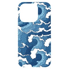 Waves Aesthetics Illustration Japanese Iphone 14 Pro Black Uv Print Case