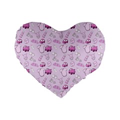 Baby Toys Standard 16  Premium Flano Heart Shape Cushions by SychEva