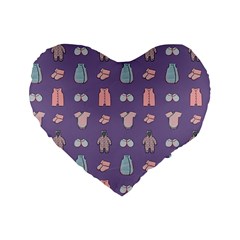 Baby Clothes Standard 16  Premium Flano Heart Shape Cushions