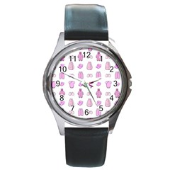 Kid’s Clothes Round Metal Watch by SychEva