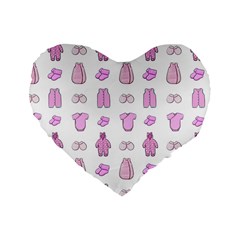 Kid’s Clothes Standard 16  Premium Heart Shape Cushions by SychEva