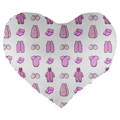 Kid’s Clothes Large 19  Premium Heart Shape Cushions by SychEva