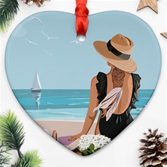 Rest By The Sea Ornament (heart) by SychEva