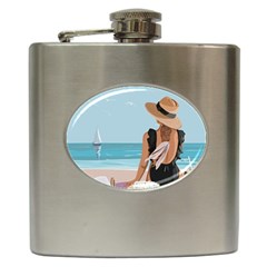 Rest By The Sea Hip Flask (6 Oz) by SychEva