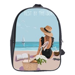 Rest By The Sea School Bag (large) by SychEva