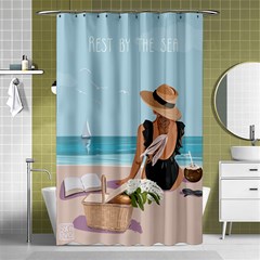 Rest By The Sea Shower Curtain 48  X 72  (small)  by SychEva