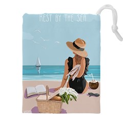 Rest By The Sea Drawstring Pouch (4xl) by SychEva