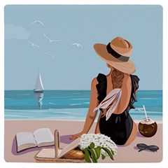 Rest By The Sea Uv Print Square Tile Coaster  by SychEva