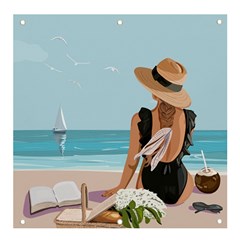 Rest By The Sea Banner And Sign 4  X 4  by SychEva