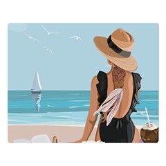 Rest By The Sea Premium Plush Fleece Blanket (large) by SychEva