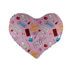 Medical Standard 16  Premium Flano Heart Shape Cushions by SychEva