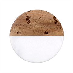 Medical Classic Marble Wood Coaster (round)  by SychEva