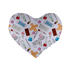 Medicine Standard 16  Premium Flano Heart Shape Cushions by SychEva