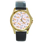 Medicine Round Gold Metal Watch Front