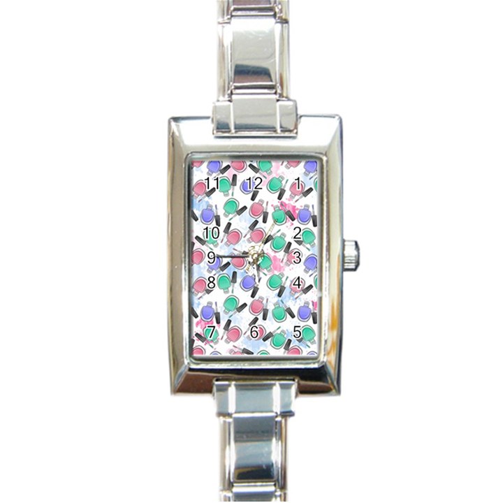 Nail Polish Rectangle Italian Charm Watch