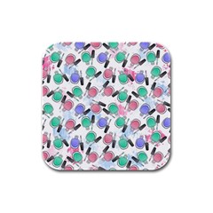 Nail Polish Rubber Square Coaster (4 Pack) by SychEva