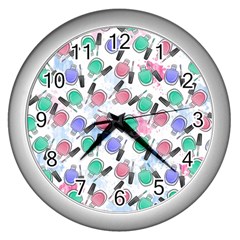 Nail Polish Wall Clock (silver) by SychEva