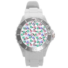 Nail Polish Round Plastic Sport Watch (l) by SychEva