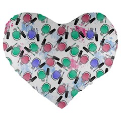 Nail Polish Large 19  Premium Heart Shape Cushions by SychEva