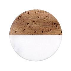 Nail Polish Classic Marble Wood Coaster (round)  by SychEva