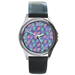 Nail Polish Round Metal Watch Front