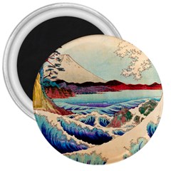 Wave Japanese Mount Fuji Woodblock Print Ocean 3  Magnets