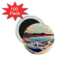 Wave Japanese Mount Fuji Woodblock Print Ocean 1.75  Magnets (100 pack) 