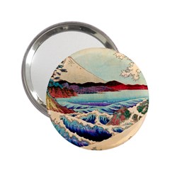 Wave Japanese Mount Fuji Woodblock Print Ocean 2 25  Handbag Mirrors by Salman4z