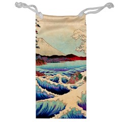 Wave Japanese Mount Fuji Woodblock Print Ocean Jewelry Bag