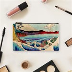 Wave Japanese Mount Fuji Woodblock Print Ocean Cosmetic Bag (Small) Front