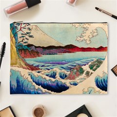 Wave Japanese Mount Fuji Woodblock Print Ocean Cosmetic Bag (XL)