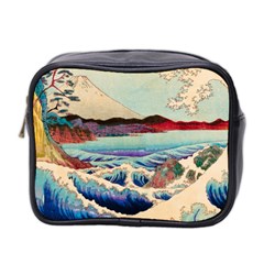 Wave Japanese Mount Fuji Woodblock Print Ocean Mini Toiletries Bag (two Sides) by Salman4z