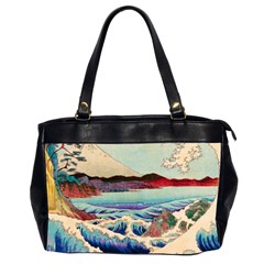 Wave Japanese Mount Fuji Woodblock Print Ocean Oversize Office Handbag (2 Sides) by Salman4z