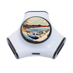 Wave Japanese Mount Fuji Woodblock Print Ocean 3-port Usb Hub by Salman4z