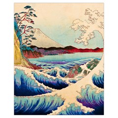 Wave Japanese Mount Fuji Woodblock Print Ocean Drawstring Bag (small) by Salman4z