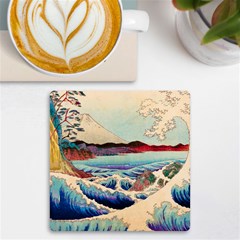 Wave Japanese Mount Fuji Woodblock Print Ocean UV Print Square Tile Coaster 