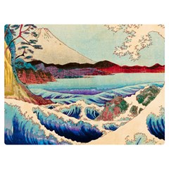 Wave Japanese Mount Fuji Woodblock Print Ocean Two Sides Premium Plush Fleece Blanket (extra Small) by Salman4z