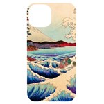 Wave Japanese Mount Fuji Woodblock Print Ocean iPhone 14 Black UV Print Case Front