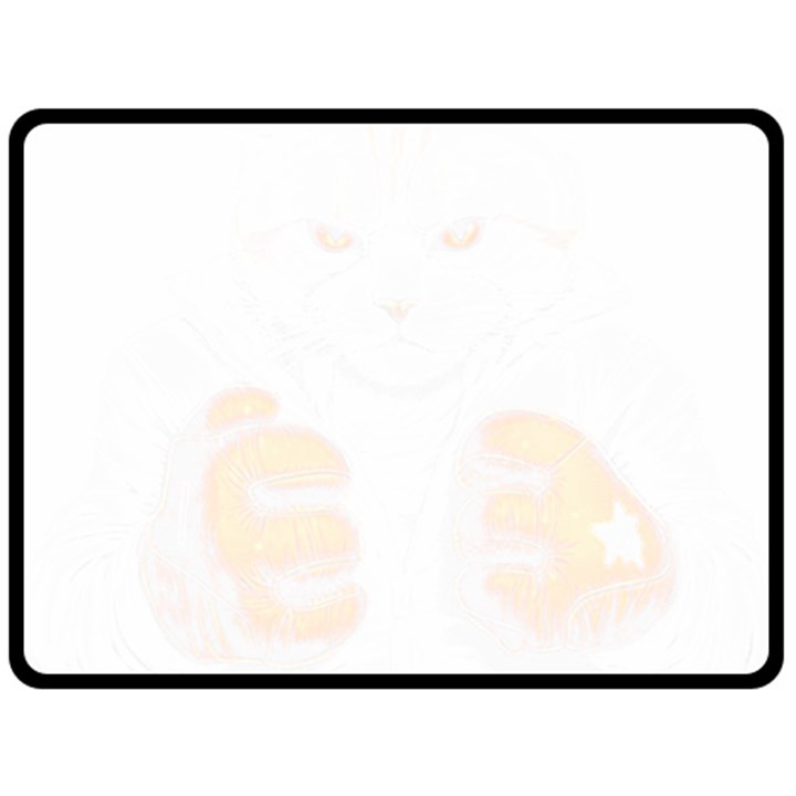 Boxing Cat Two Sides Fleece Blanket (Large)