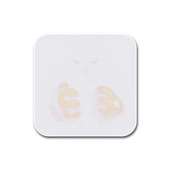 Boxing Cat Rubber Square Coaster (4 Pack)