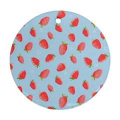 Strawberry Round Ornament (two Sides) by SychEva