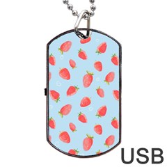 Strawberry Dog Tag Usb Flash (one Side) by SychEva