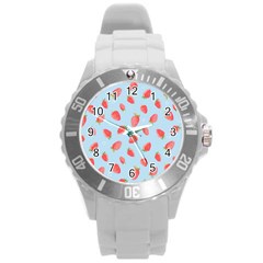 Strawberry Round Plastic Sport Watch (l) by SychEva