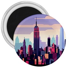 New York Skyline Cityscape Nyc New York City Landmark 3  Magnets