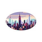 New York Skyline Cityscape Nyc New York City Landmark Sticker (Oval) Front