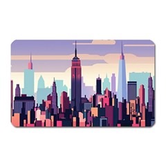 New York Skyline Cityscape Nyc New York City Landmark Magnet (rectangular) by Jancukart