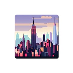 New York Skyline Cityscape Nyc New York City Landmark Square Magnet