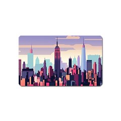 New York Skyline Cityscape Nyc New York City Landmark Magnet (name Card)