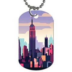 New York Skyline Cityscape Nyc New York City Landmark Dog Tag (one Side)