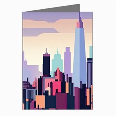 New York Skyline Cityscape Nyc New York City Landmark Greeting Cards (pkg Of 8) by Jancukart